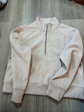 DKNY Cream Half-Zip Pullover Sweatshirt